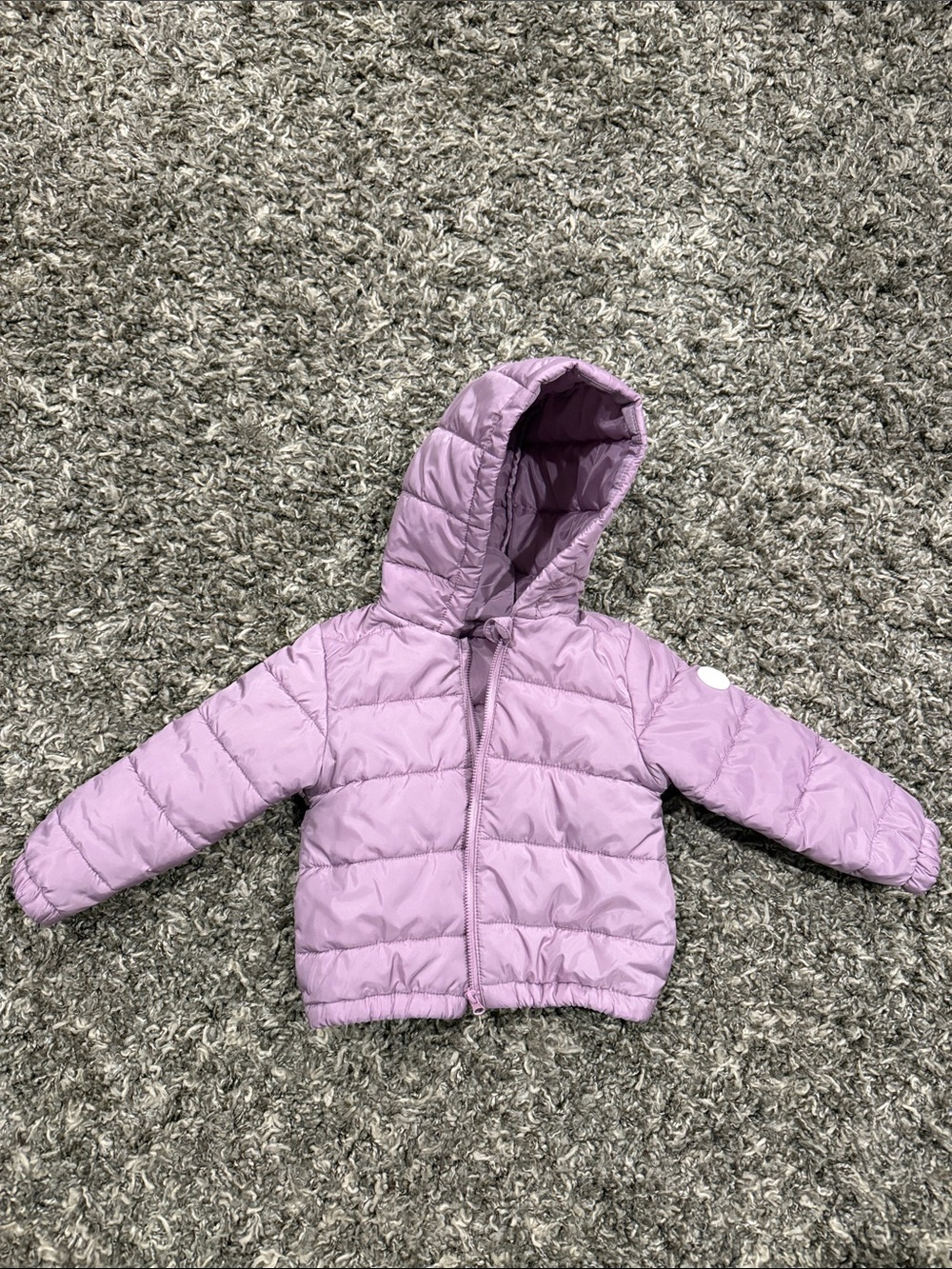 Kids Lightweight Hooded Puffer Jacket - Lavender